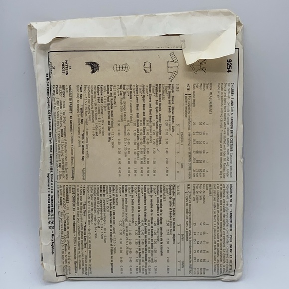 McCall’s 9254 Rainbow Brite Girls Halloween Costume Sewing Pattern Size 6 - Picture 5 of 10